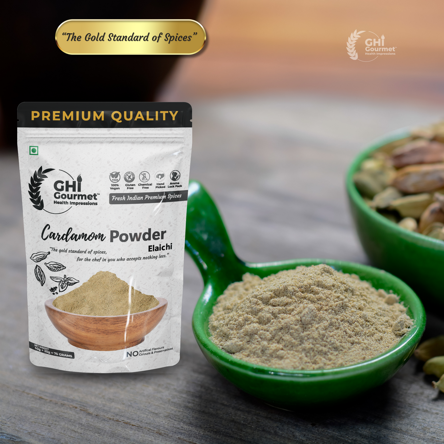 Superior Grade Cardamom Powder  75g (Pack of 1) and 150g (Pack of 2)