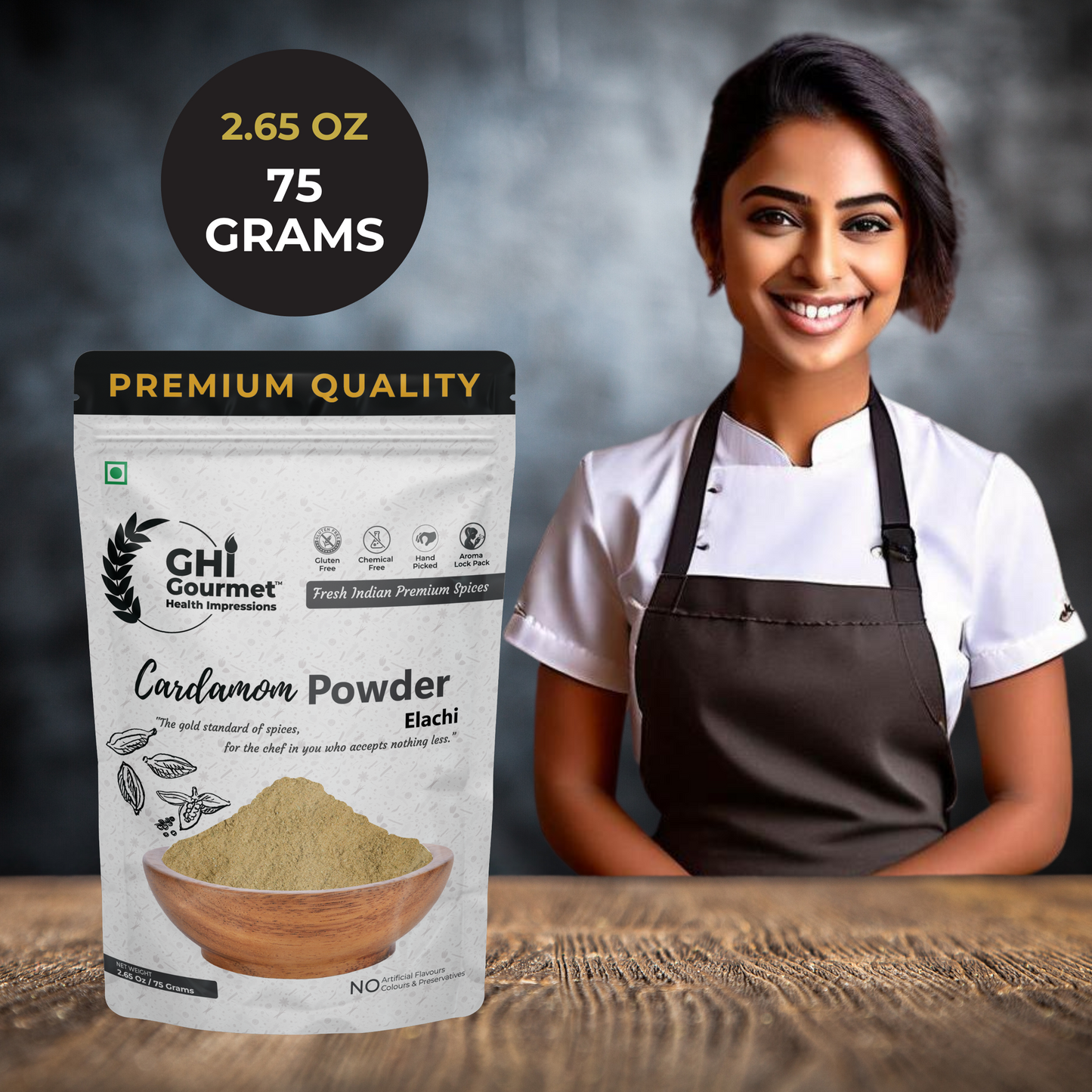 Superior Grade Cardamom Powder 75g (Pack of 1) and 150g (Pack of 2)