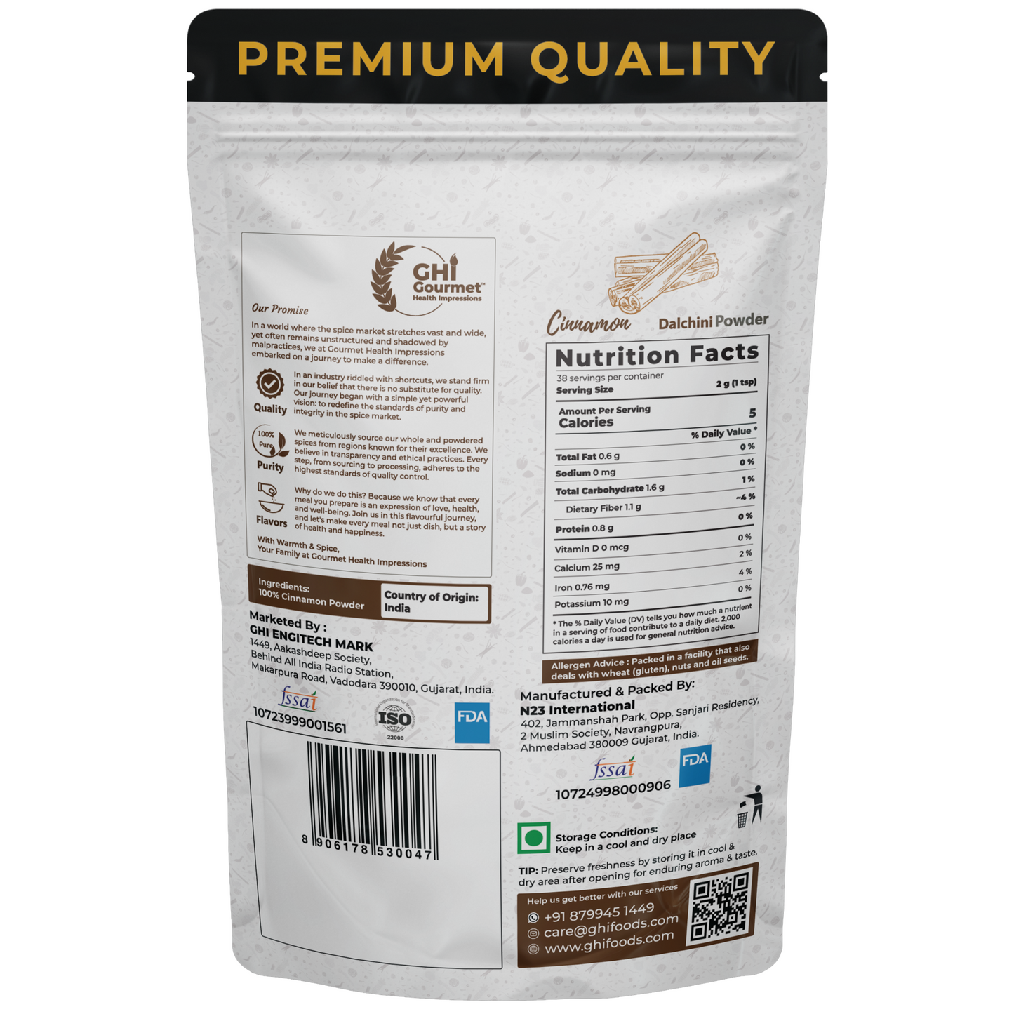 Superior Grade Cinnamon Powder 75g (Pack of 1) and 150g (Pack of 2)