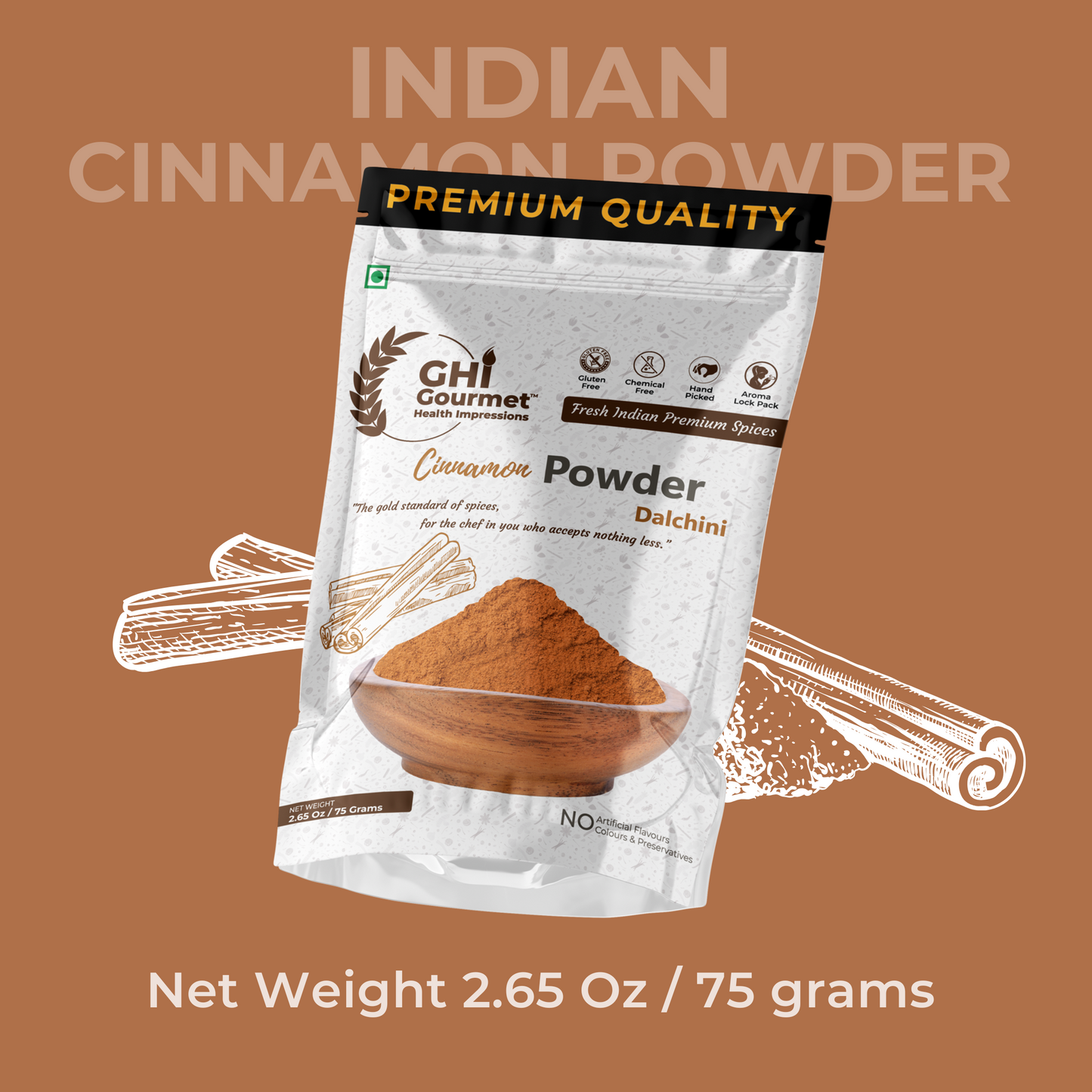 Superior Grade Cinnamon Powder 75g (Pack of 1) and 150g (Pack of 2)