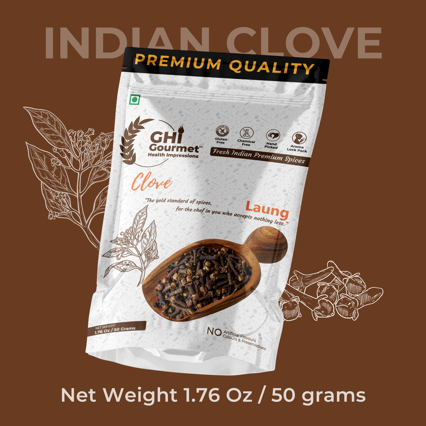 Superior Grade Whole Clove 50g (Pack of 1) and 100g (Pack of 2)