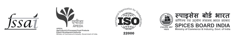 Certified by FSSAI, APEDA, ISO 22000 and Spices Board of India
