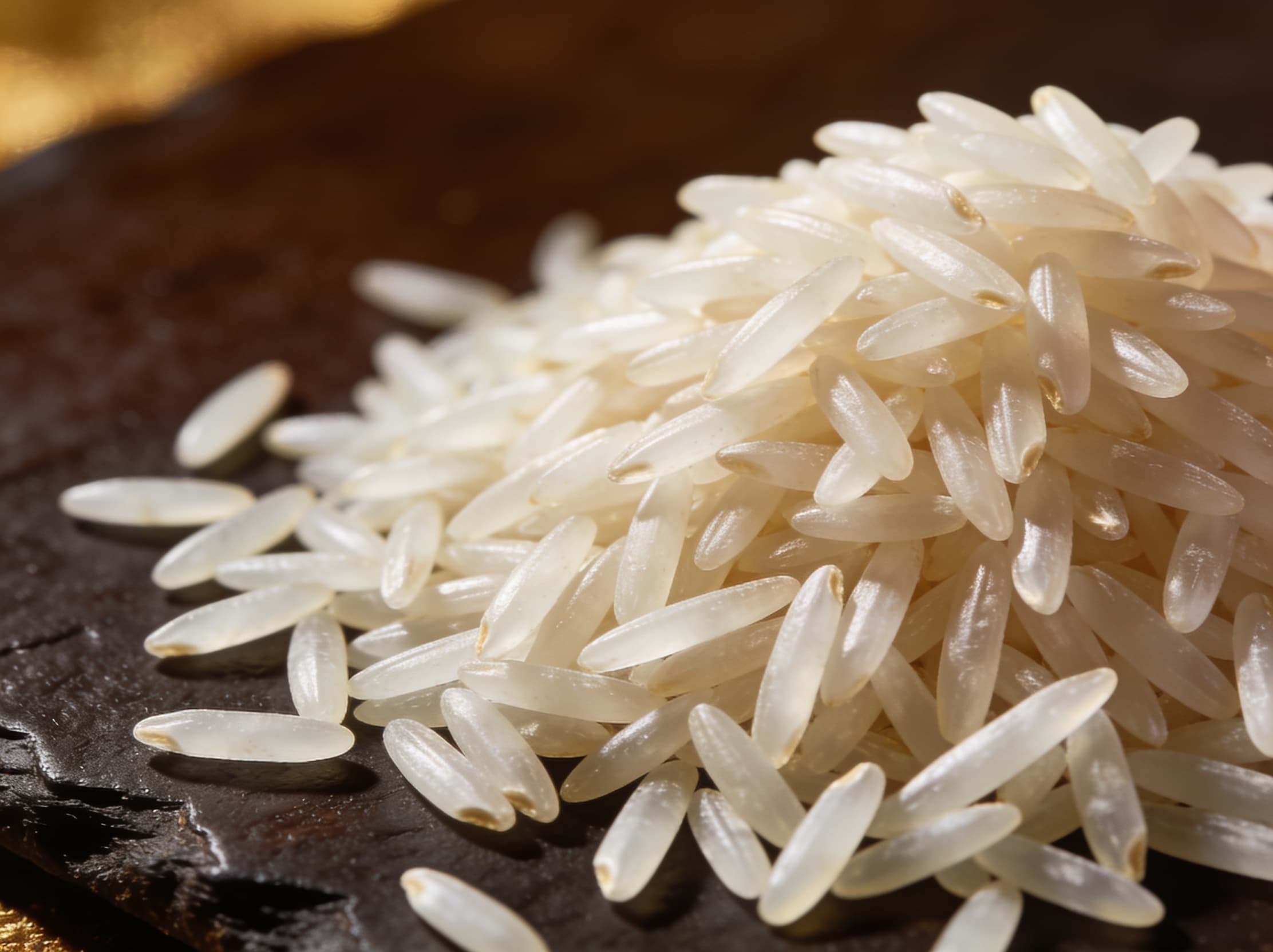 Extra-long Basmati rice grains