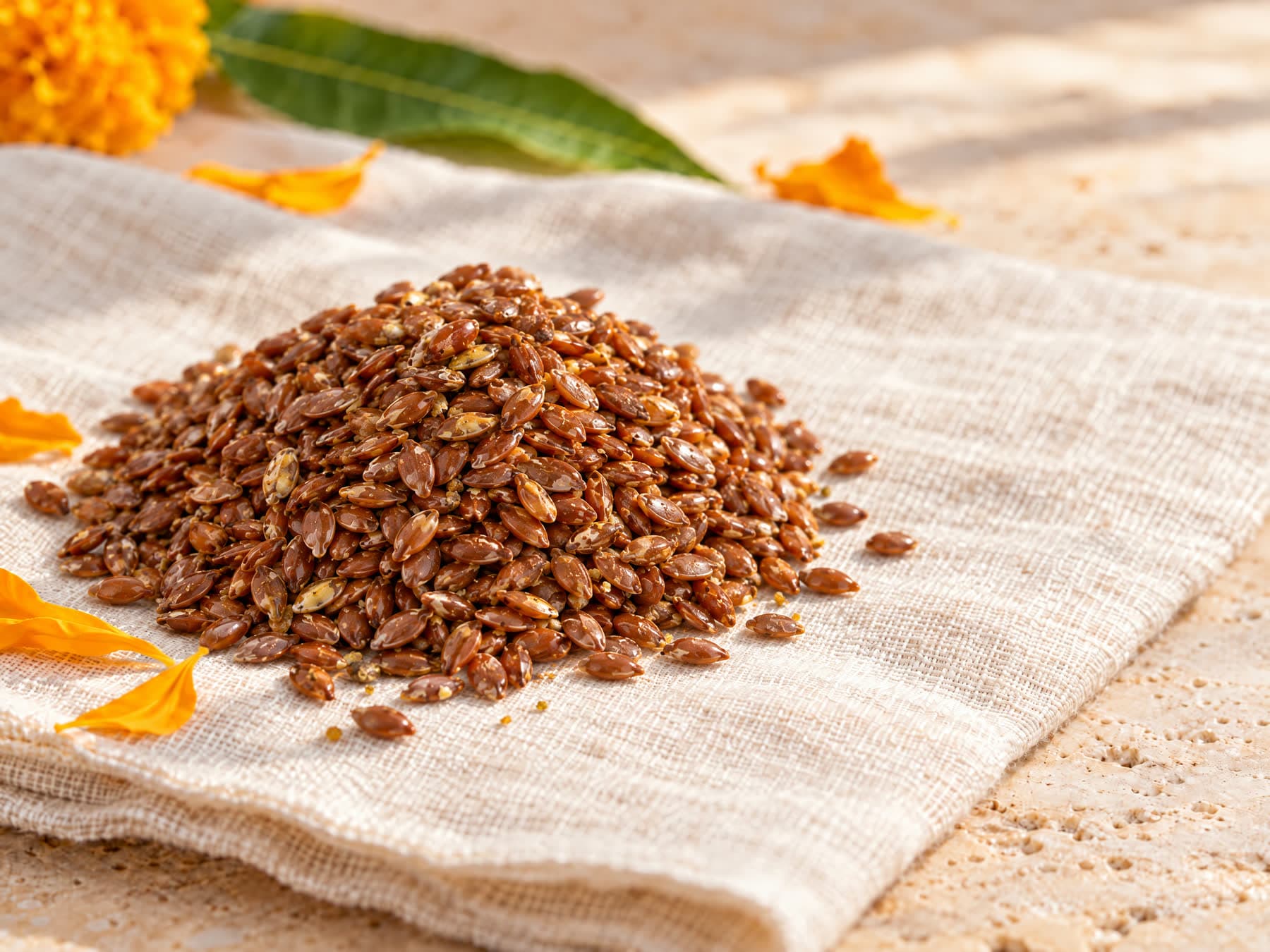 Roasted Flax Seeds, our jar with the seeds
