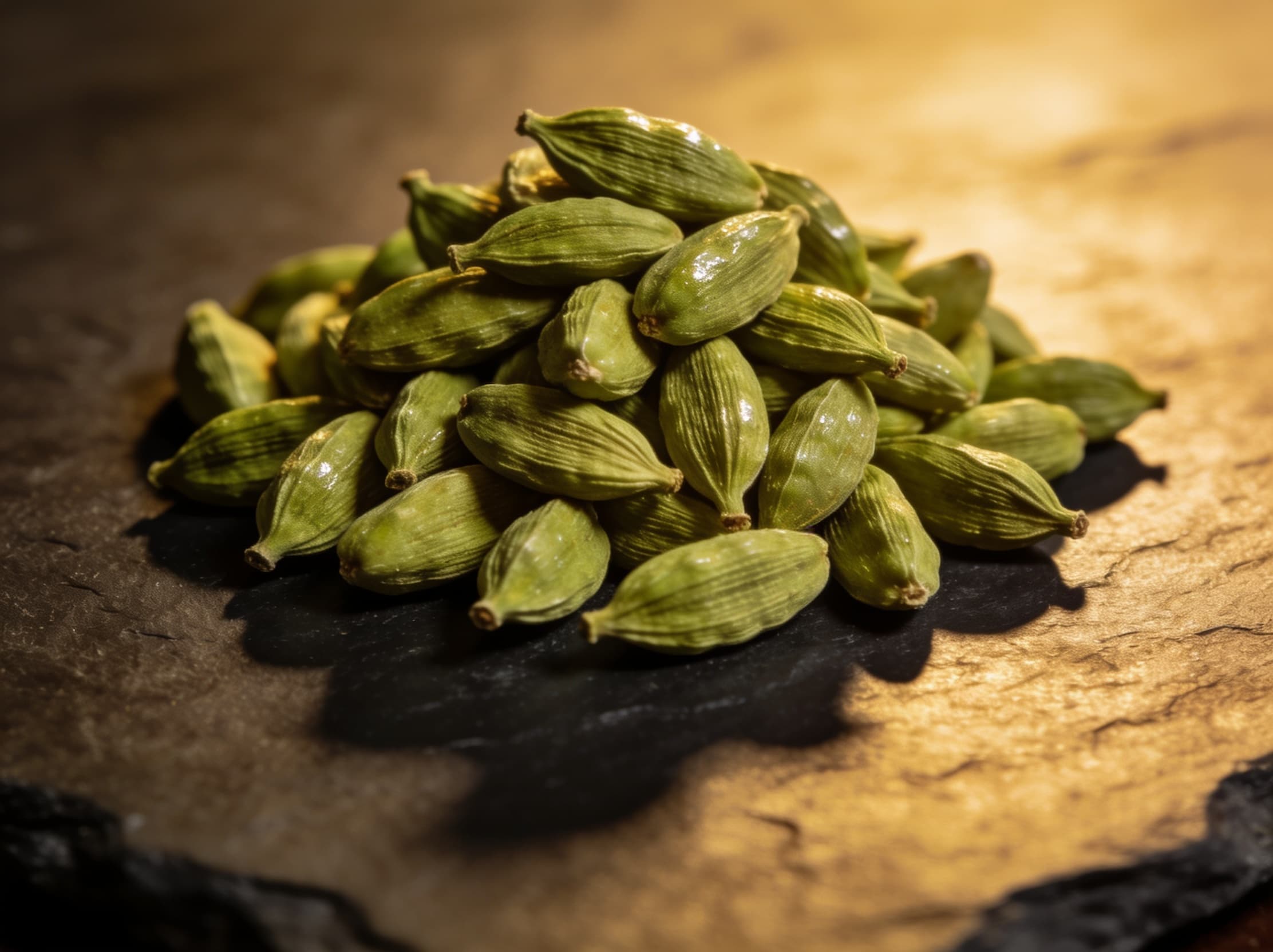 Whole Green Cardamom, close up