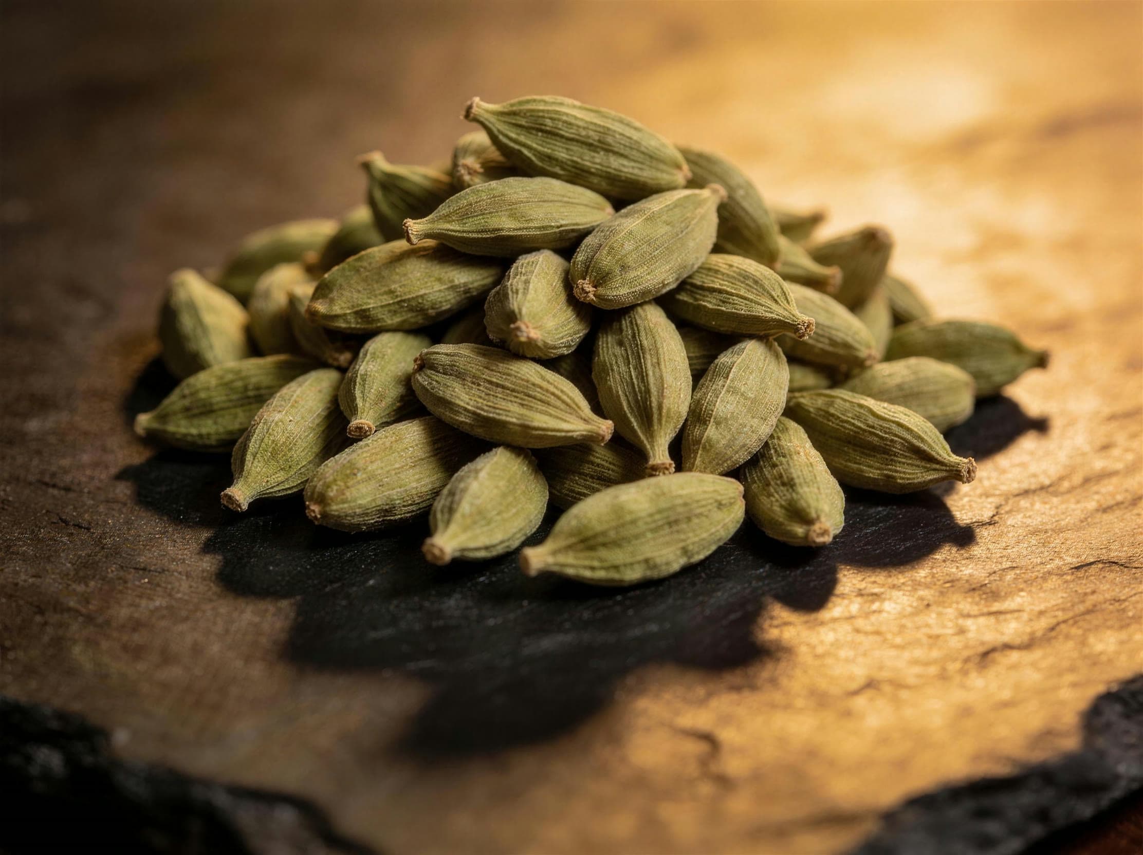 Whole Green Cardamom, close up