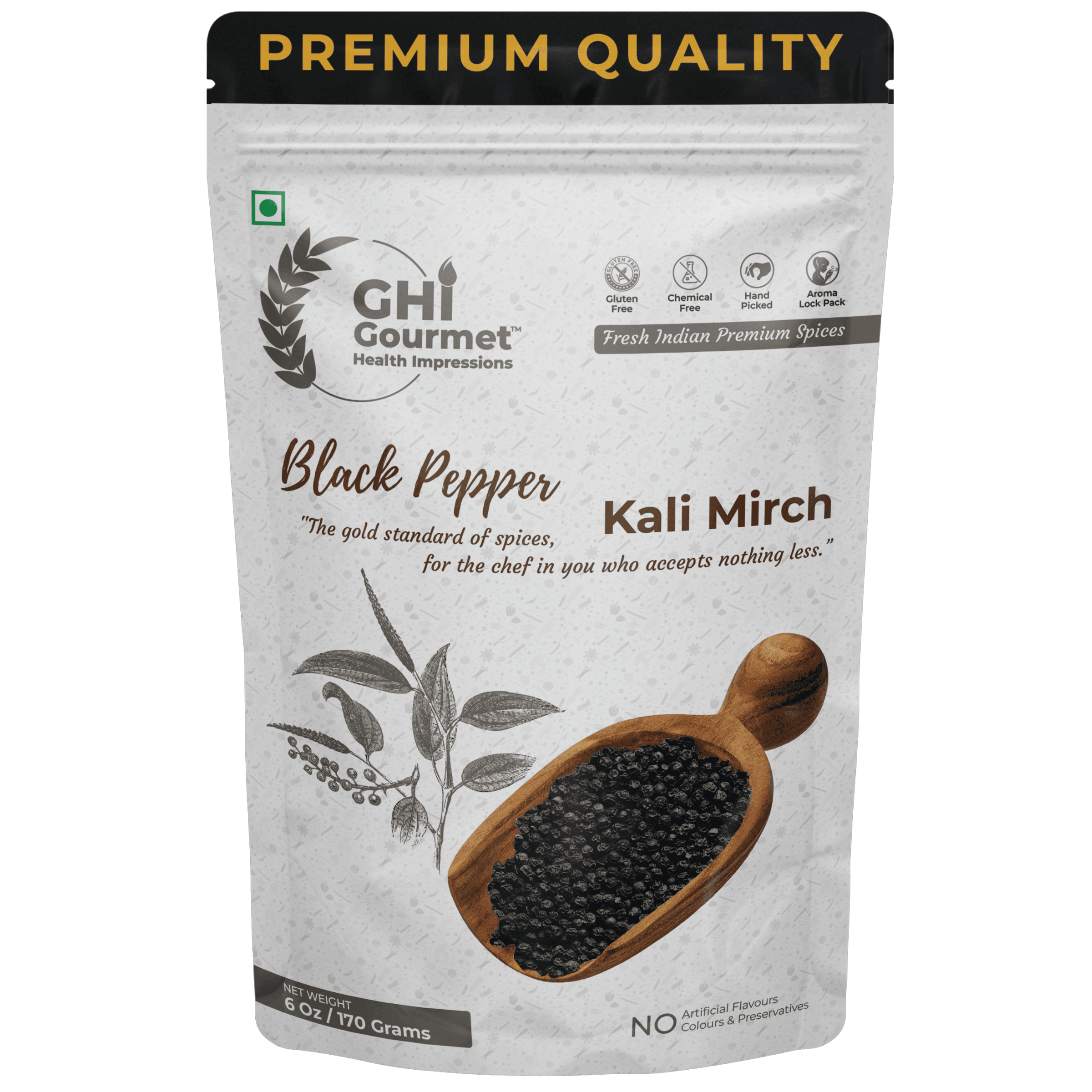 Superior Grade Whole Black Pepper 170g (Pack of 1)