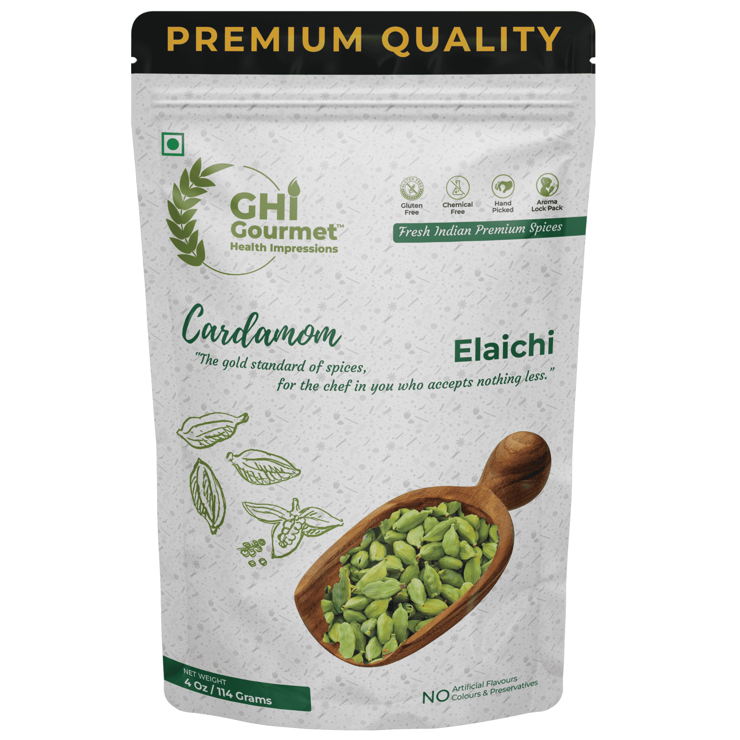 Superior Grade Whole Cardamom 114g (Pack of 1)