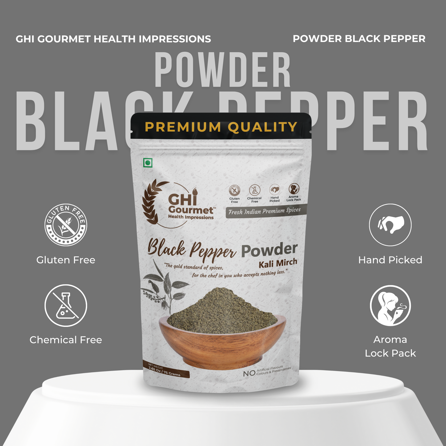 Superior Grade Black Pepper Powder 75g (Pack of 1) and 150g (Pack of 2)