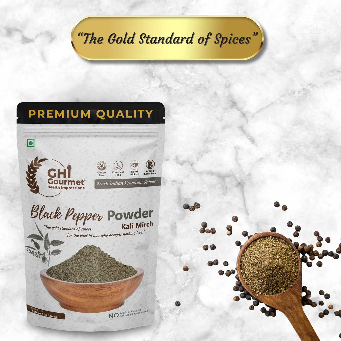 Superior Grade Black Pepper Powder 75g (Pack of 1) and 150g (Pack of 2)