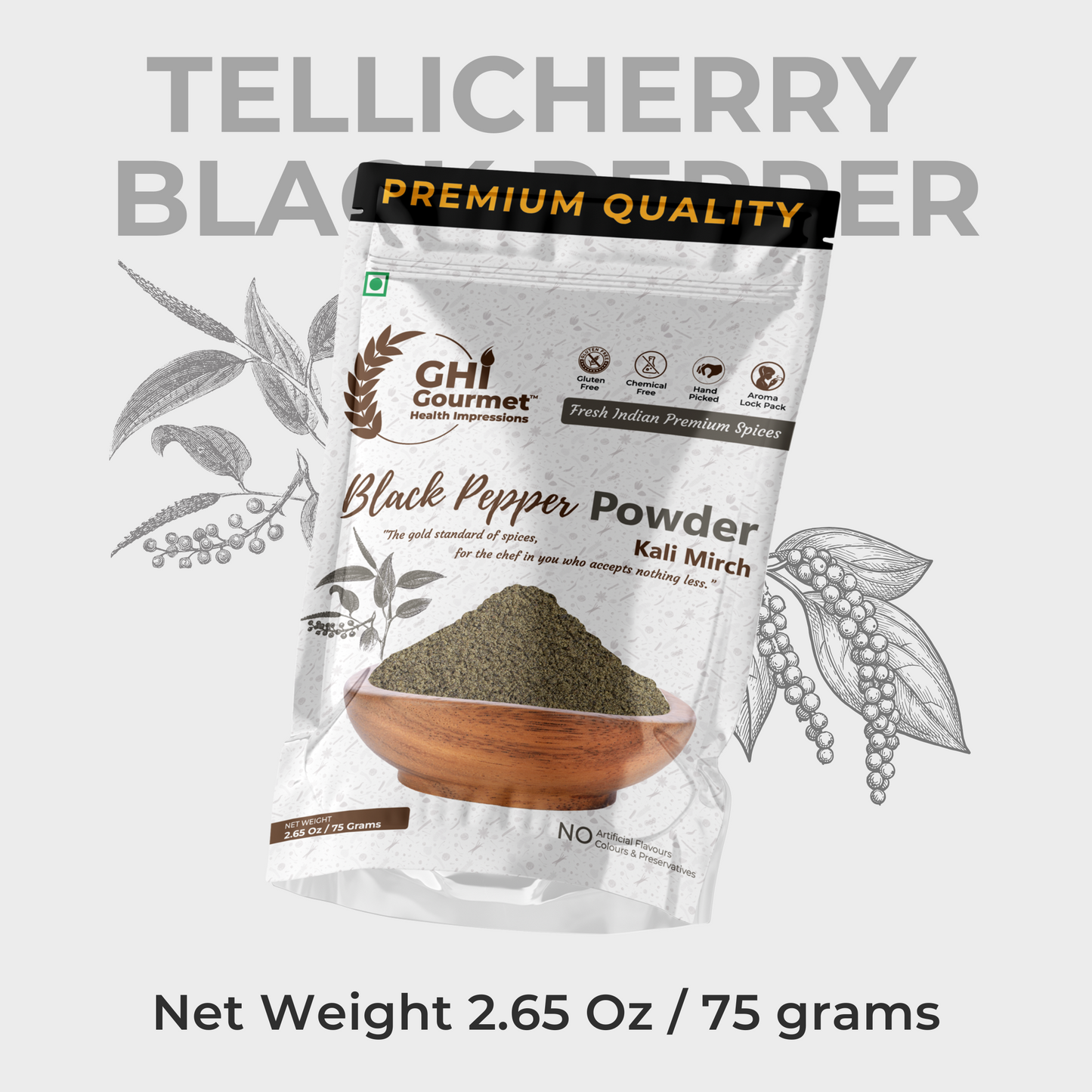 Superior Grade Black Pepper Powder 75g (Pack of 1) and 150g (Pack of 2)